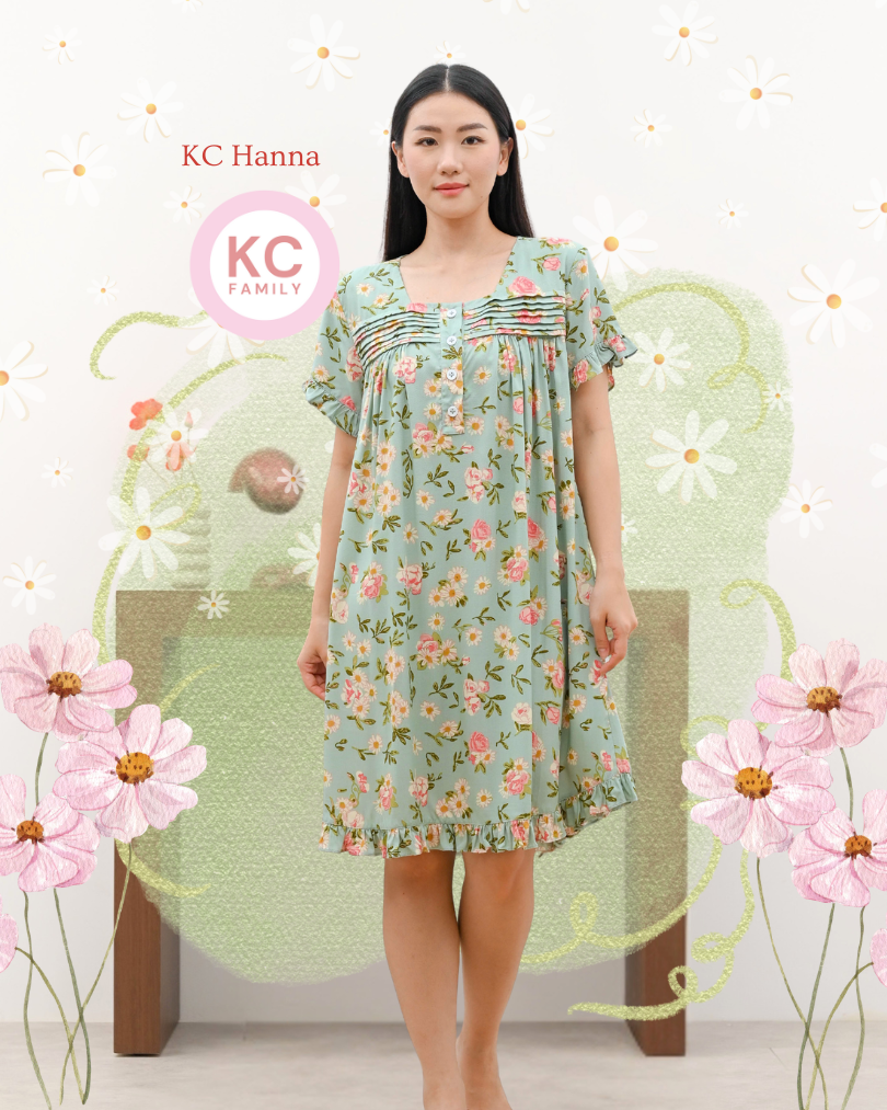 KC Hanna Dress in Dear Daisy  Homedress Wanita Daster Wanita Lengan Pendek