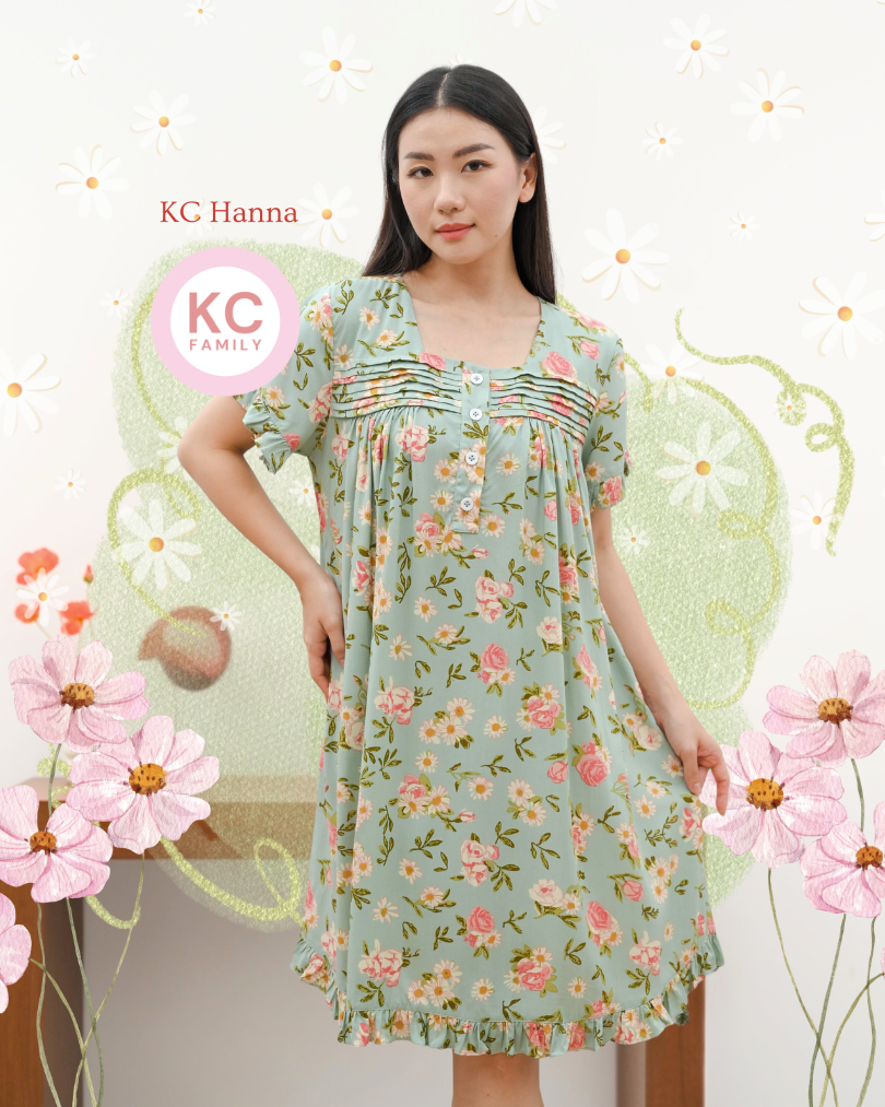 KC Hanna Dress in Dear Daisy  Homedress Wanita Daster Wanita Lengan Pendek