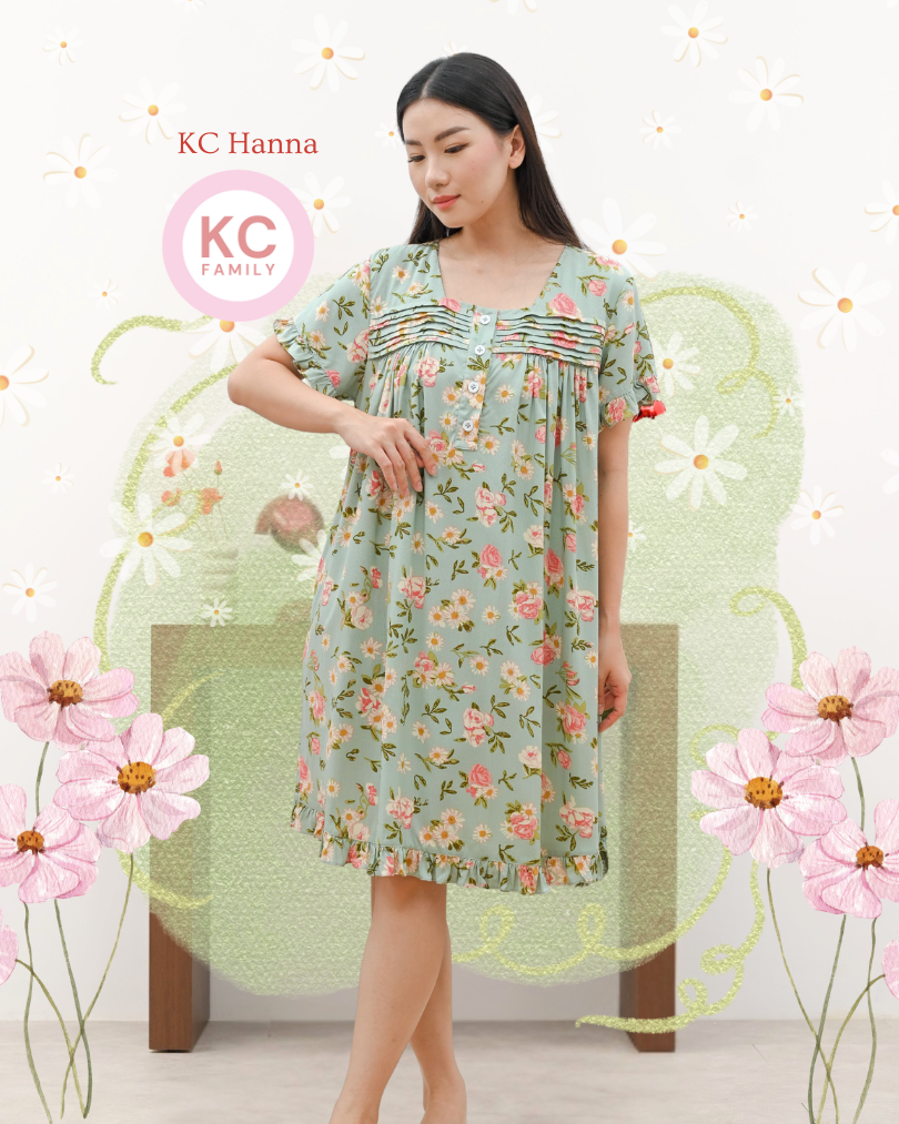 KC Hanna Dress in Dear Daisy  Homedress Wanita Daster Wanita Lengan Pendek