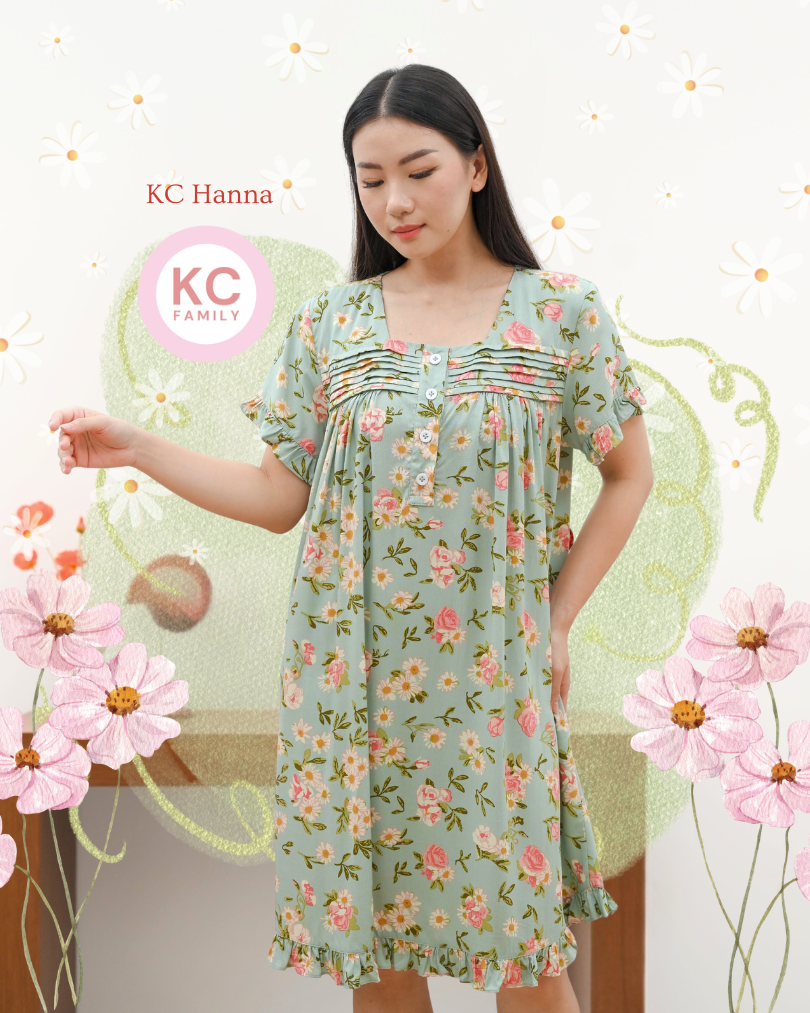 KC Hanna Dress in Dear Daisy  Homedress Wanita Daster Wanita Lengan Pendek