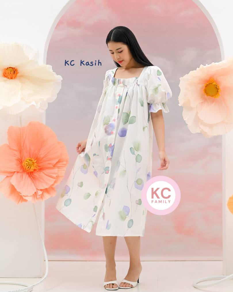 KC Kasih in Petals Mist  Daster Wanita Lengan Pendek Baju Tidur Wanita