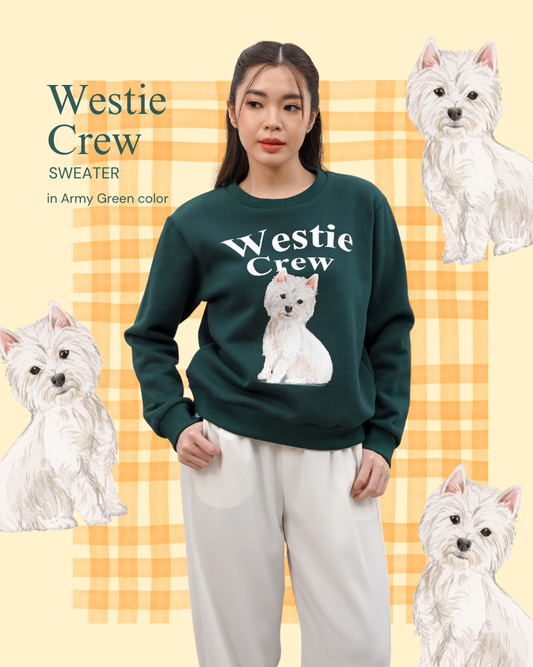 KC Sweater in Westie Crew Sweater Remaja Lengan Panjang
