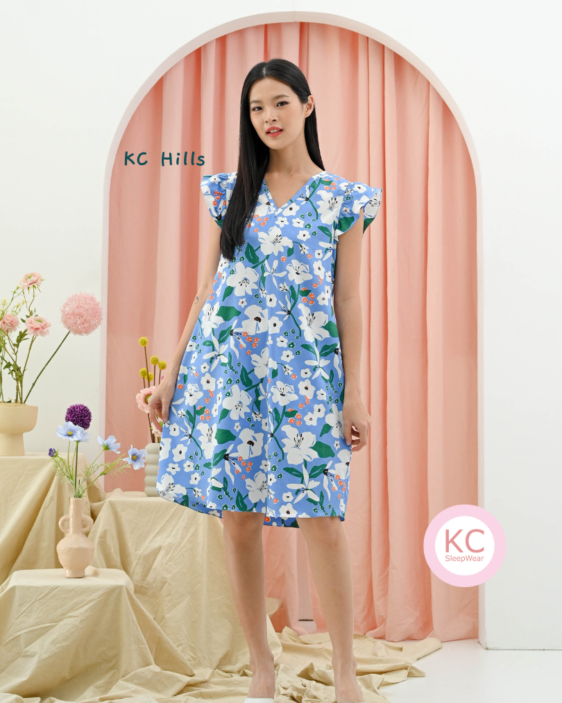 KC Hills in Blooming Hibiscus Dress Wanita Daster Homedress