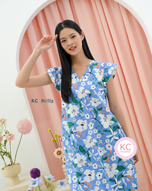 KC Hills in Blooming Hibiscus Dress Wanita Daster Homedress