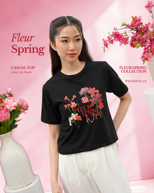 KC Casual in Fleur Spring Baju Kaos Lengan Pendek