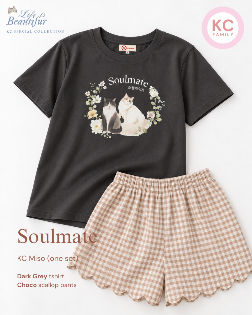 KC Miso in Soulmate  Baju Kaos dengan Celana Pendek Piyama Kaos