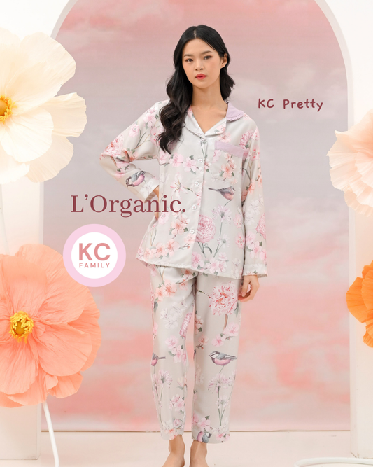 KC Pretty in Maison Fleur Baju Tidur Wanita Celana Panjang Lengan Panjang Organic