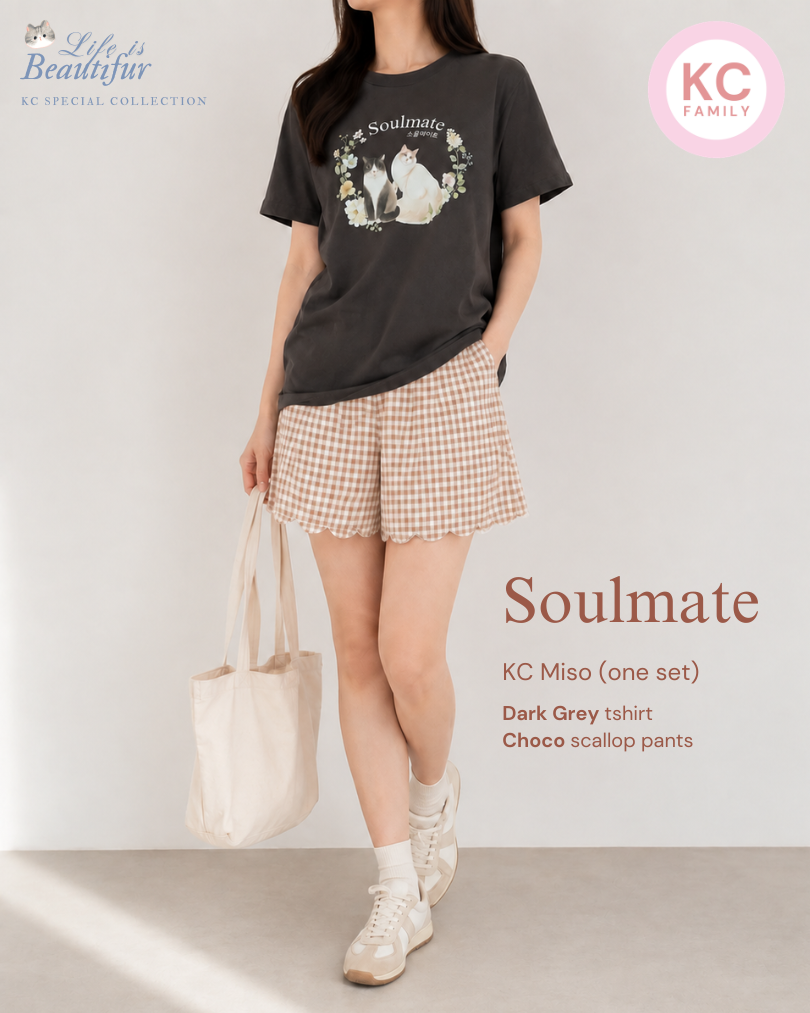 KC Miso in Soulmate  Baju Kaos dengan Celana Pendek Piyama Kaos