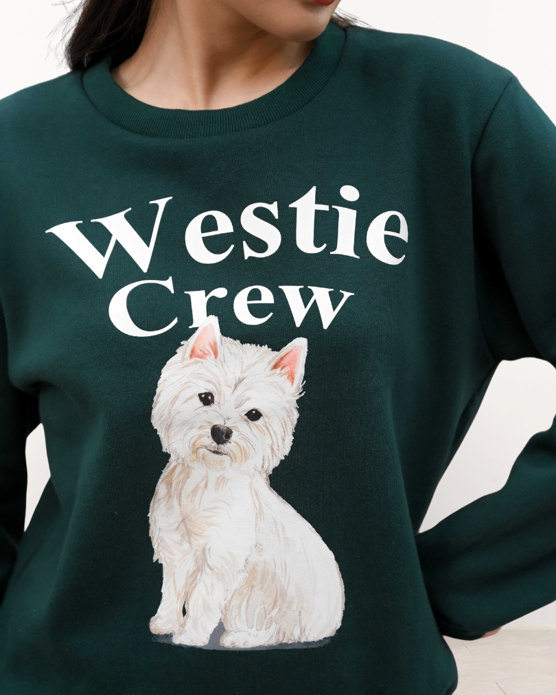 KC Sweater in Westie Crew Sweater Remaja Lengan Panjang