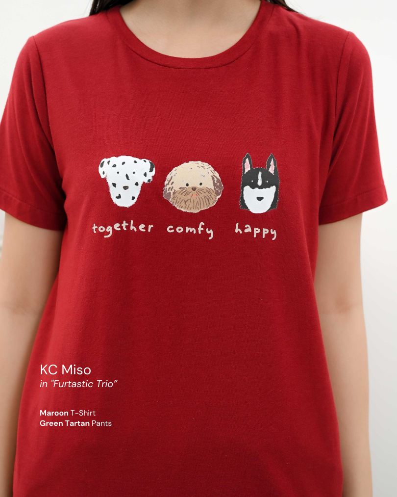 KC Miso in Furtastic Trio Baju Tidur Kaos Lengan Pendek Celana Panjang