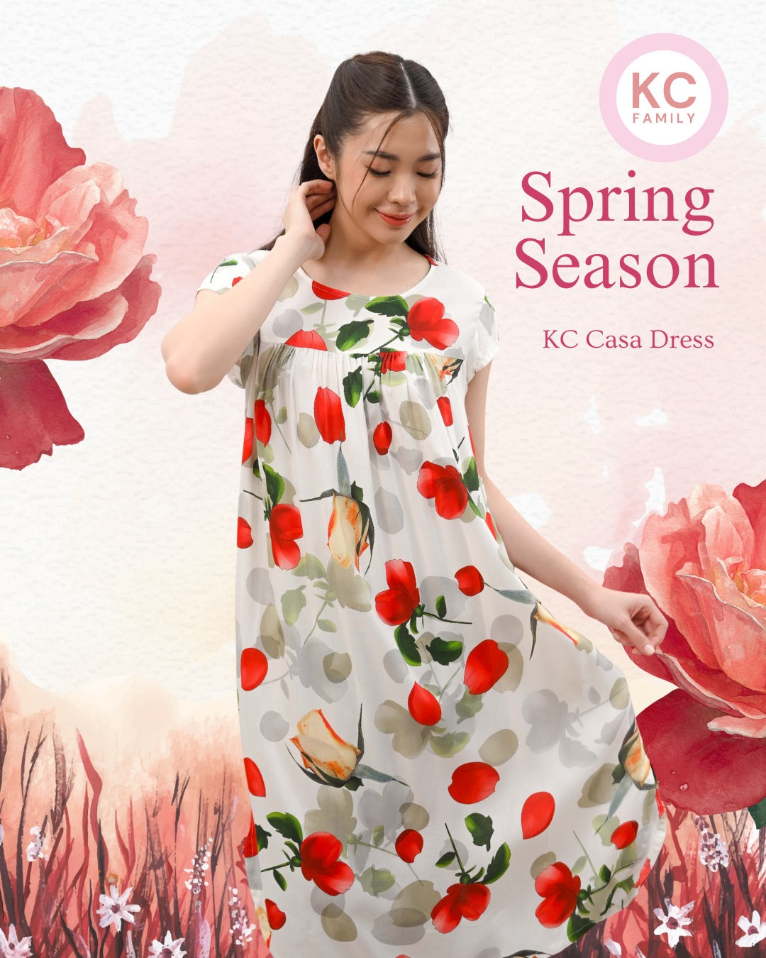 KC Casa D in Everyday Rose Daster Lengan Pendek Piyama Baju Tidur