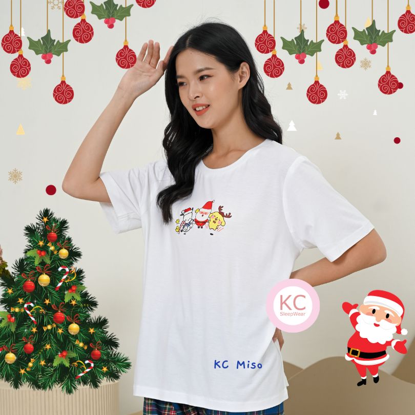 KC Miso in Santa with Friends Edition Baju Kaos Lengan Pendek Celana Panjang