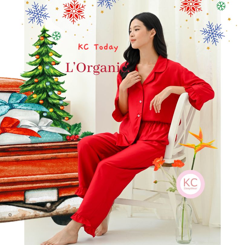 KC Today in Glamour Red Piyama Wanita celana Panjang