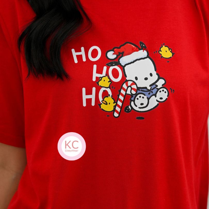 KC Miso in Ho Ho Ho Poccaccoo Edition Baju Kaos Lengan Pendek Celana Pendek