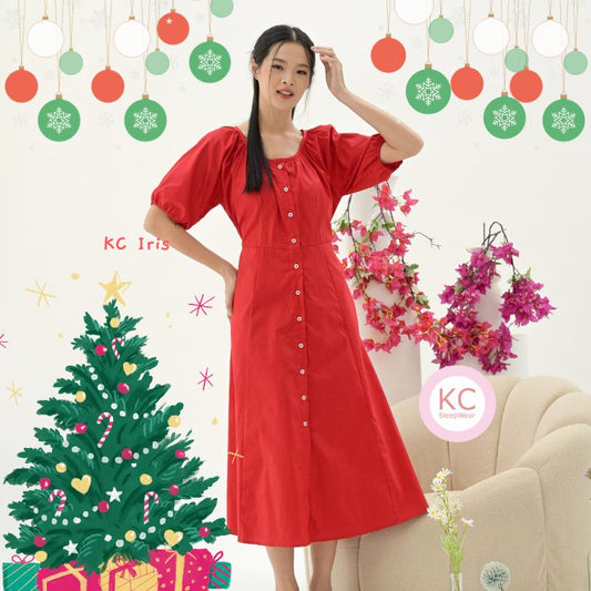 KC Iris In Glamour Red Dress Wanita Panjang