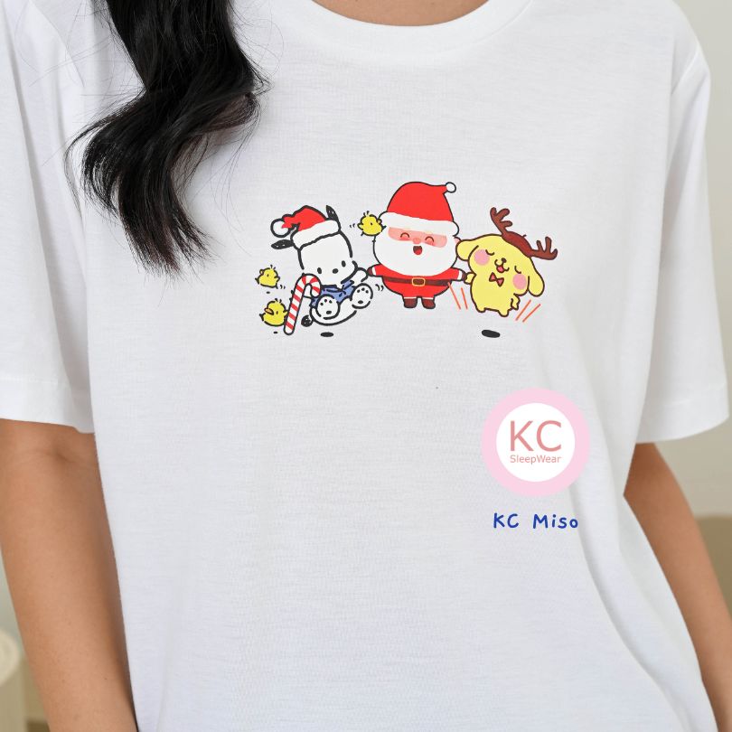 KC Miso in Santa with Friends Edition Baju Kaos Lengan Pendek Celana Panjang