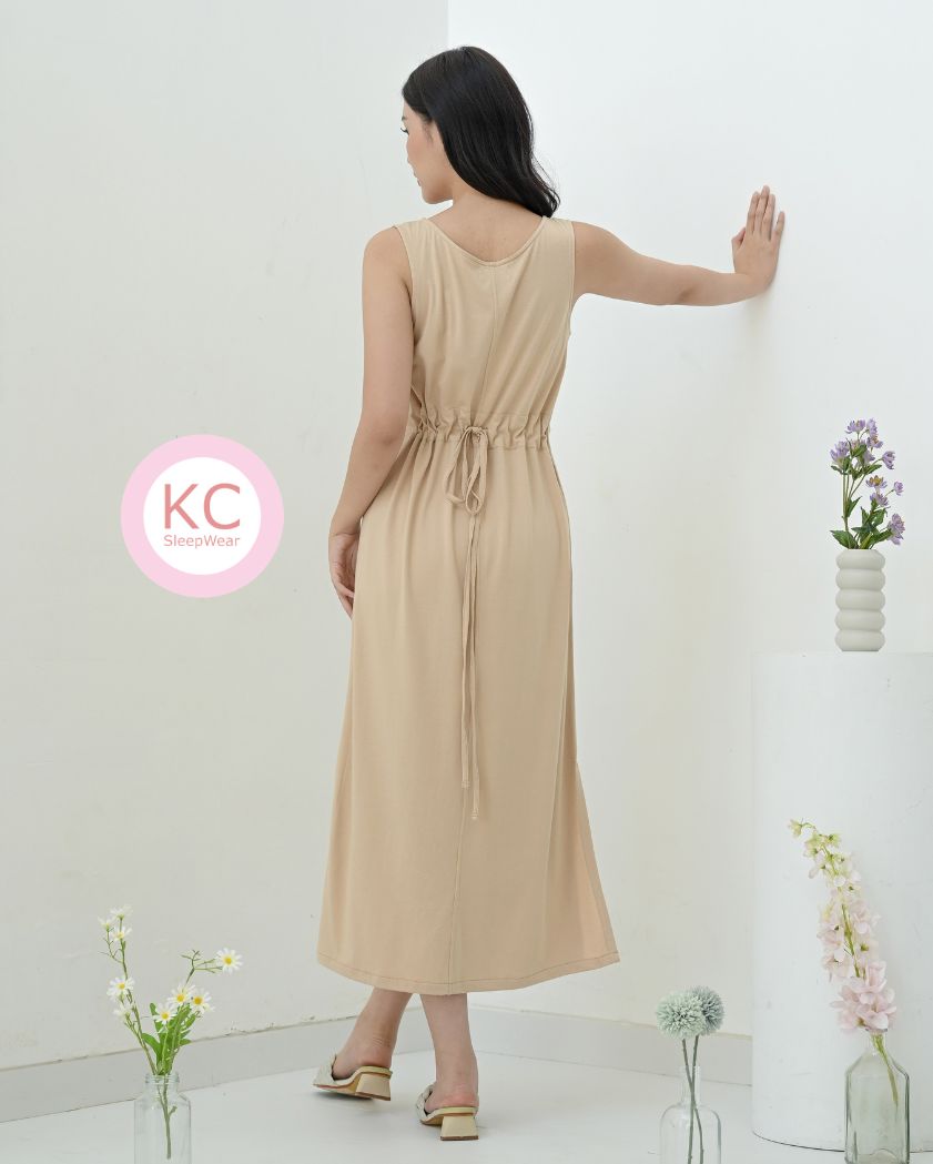 KC Blessed Dress Wanita Homdress Daster tanpa lengan baju rumah Dress jalan