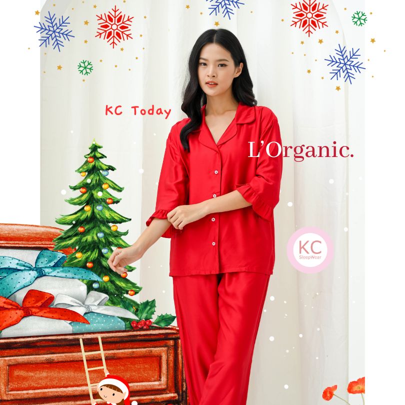 KC Today in Glamour Red Piyama Wanita celana Panjang