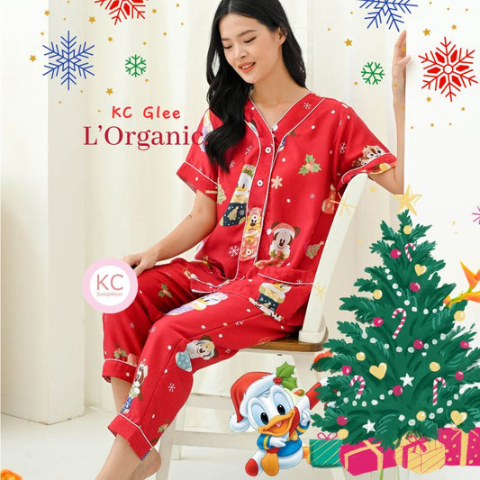 KC Glee in Red Goofiii X-mas Piyama Set celana panjang