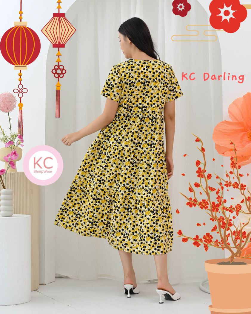 KC Darling In Golden Dots Dress Imlek Ceongsam CNY Baju Shanghai