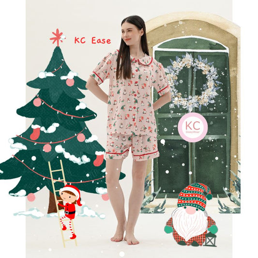 KC Ease In Pink Elf Piyama Wanita Celana Pendek Lengan Pendek