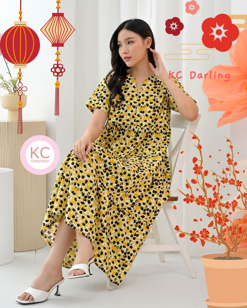 KC Darling In Golden Dots Dress Imlek Ceongsam CNY Baju Shanghai